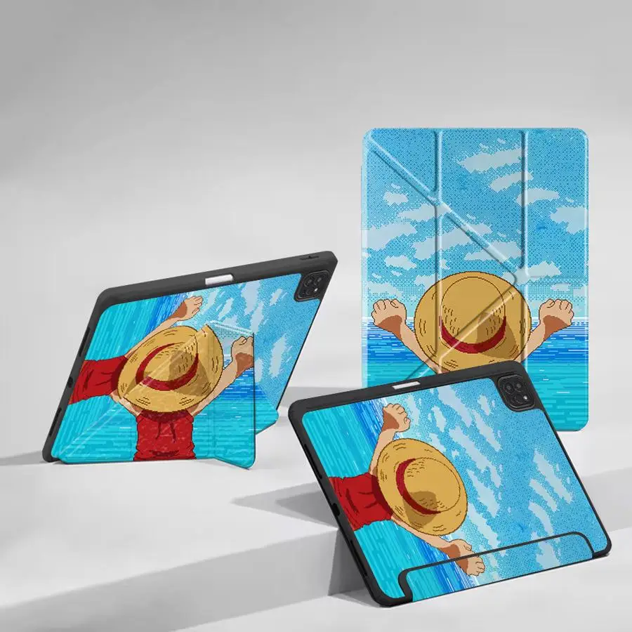 

Чехол-держатель для планшетов iPad Mini 6, 7, Air 4, 5, M3, M2, M4, 11-дюймовых Pro 2025, Pro 11, 10, 9, 8, 7-го поколения, 12.9-дюймовых, с дизайном One Piece Comic Art