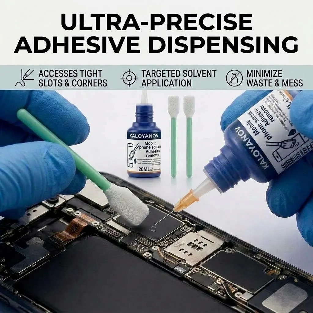 Mobile Phone Screen Glue Remover Precision Needle Flat Cotton Swabs LCD Glass Disassembly Adhesive Cleaner Repair Hand Tool Kit