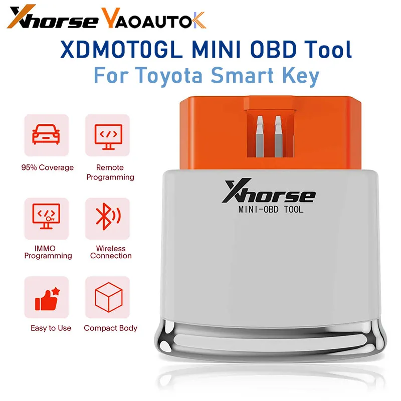 Xhorse XDMOT0GL MINI OBD Tool For Toyota Smart Key Support Add Key And All Key Lost 4D 8A Chip Programming FT-OBD Adapter