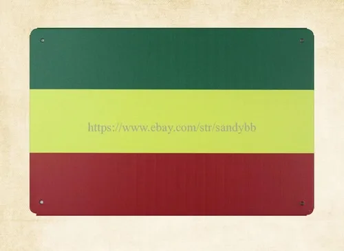 Rastafari Reggae Rasta Flag metal tin sign home decor