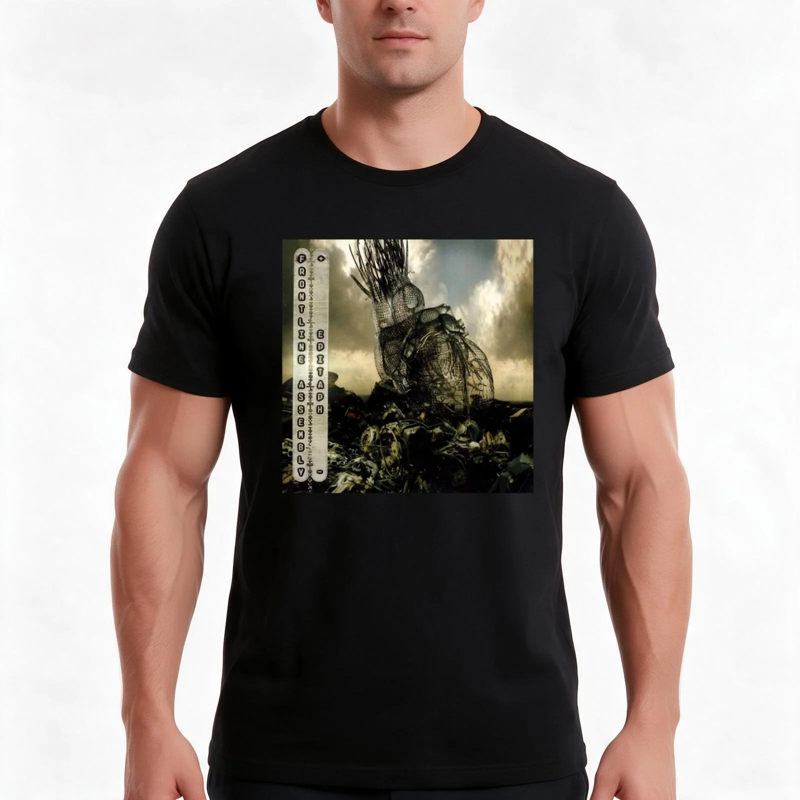 FRONT LINE ASSEMBLY MUSIC SRTWORK T-Shirt Summer Casual Cotton Tee Oversized Streetwear Tops Vintage Graphic Print