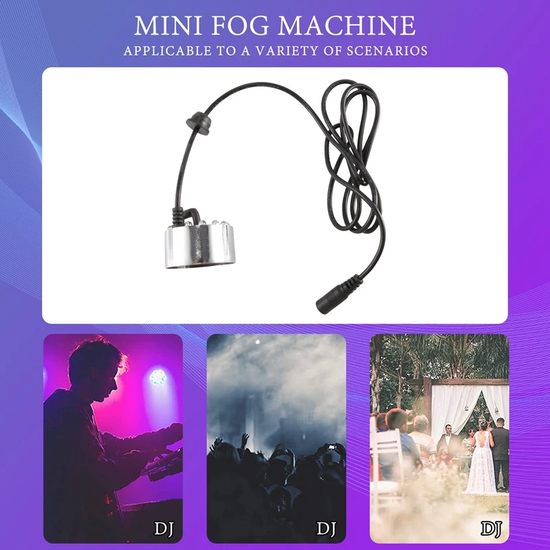 Mini Mist Maker, 12 LED Mister Fogger Water Fountain Pond Fog Machine Atomizer Air Humidifier for Halloween, Christmas