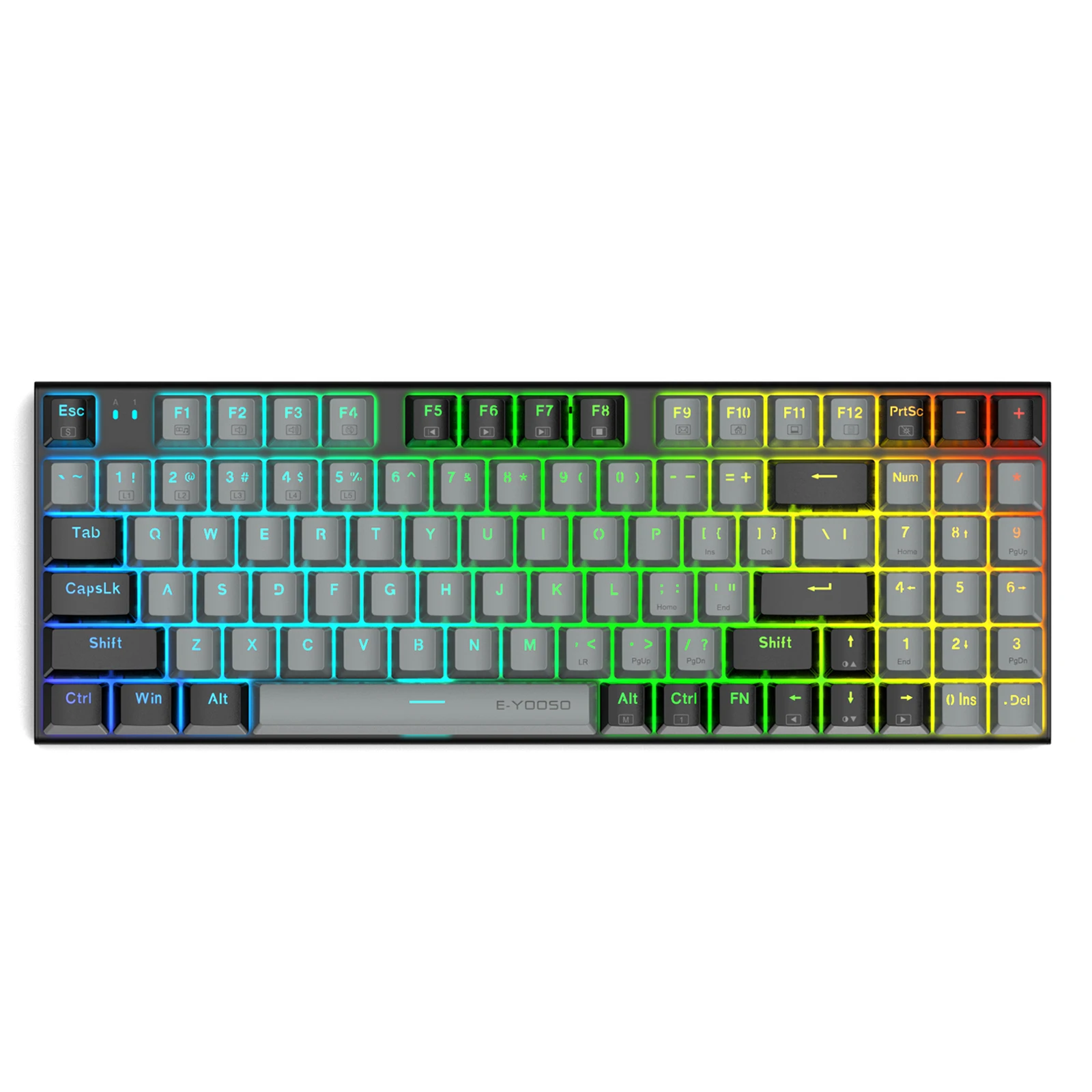 Hochwertige RGB-Hintergrund beleuchtung 94 Tasten Aluminium verdrahtet PC Computer mechanische Gamer-Tastatur Teclado Gaming-Tastatur