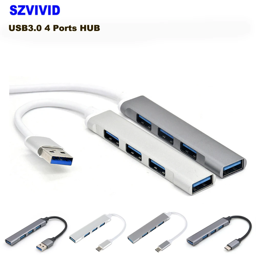 

USB 3.0 Splitter 4 in 1 USB to USB 3.0 USB 2.0 Portable USB Expander Fast Data Transfer 4-Port USB Hub for PC Printer Notebook