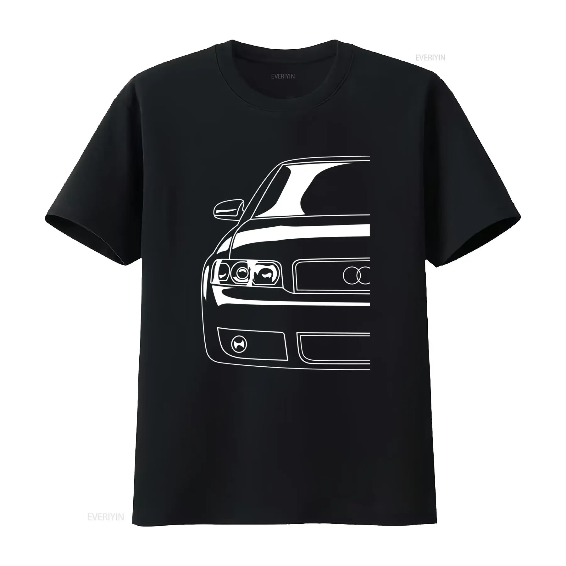 Camiseta para hombre A4 B6 con dise?o de matrícula alemana blanca y negra coche Corte clásico suave estilo casual cuello