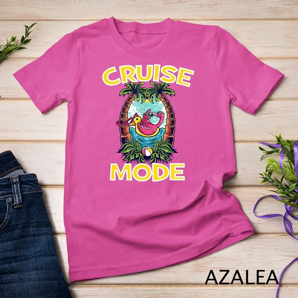 Cruise Mode Family Vacation Funny Ship Cruising Sunset Unisex T-shirt