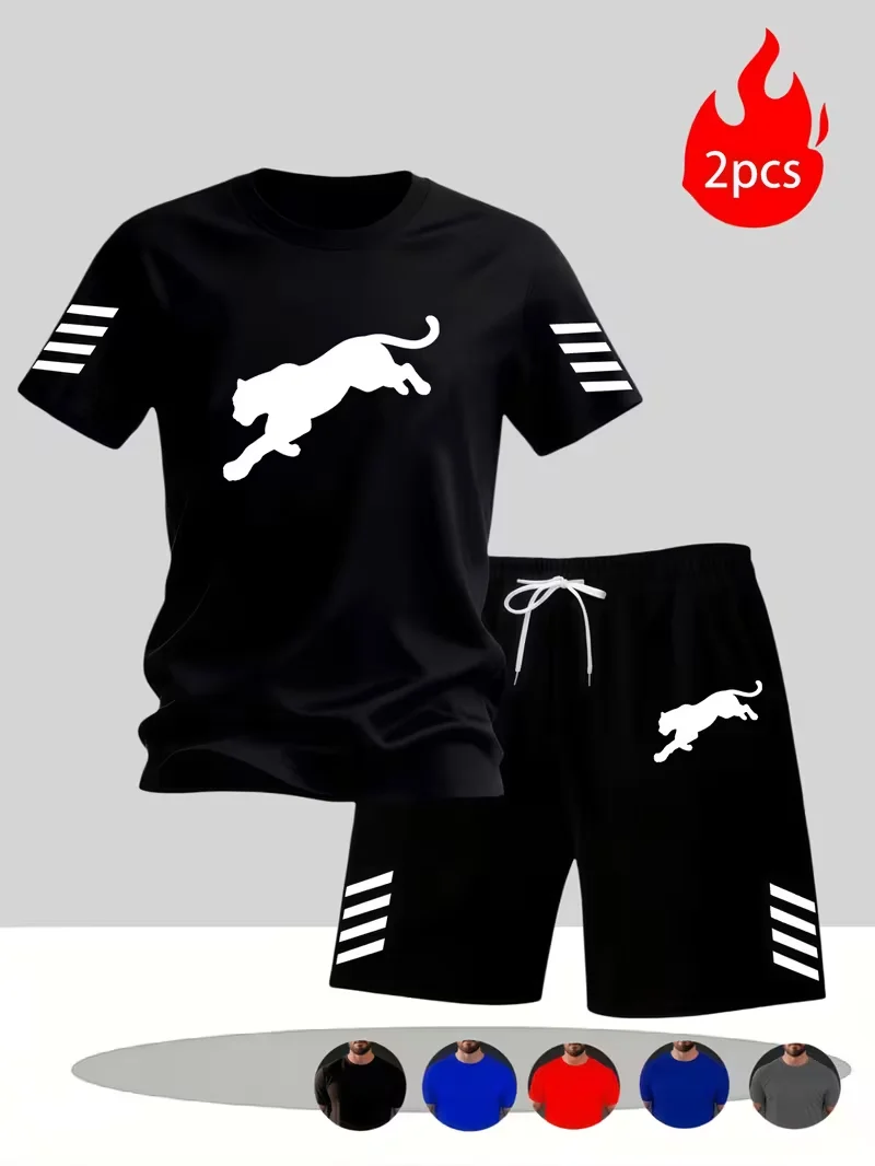 New Street Trendy Men's Summer Breathable Sportswear Short Sleeve Shorts Lightweight Quick Drying Comfortable Fashionable Sports