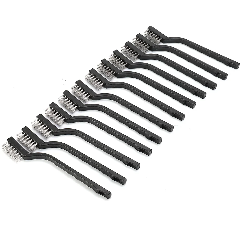 12PCS Clening Wire Brushes Mini Stainless Steel DIY Paint Rust Remover Removal Brushes Polishing Cleaning Brush Household Clean