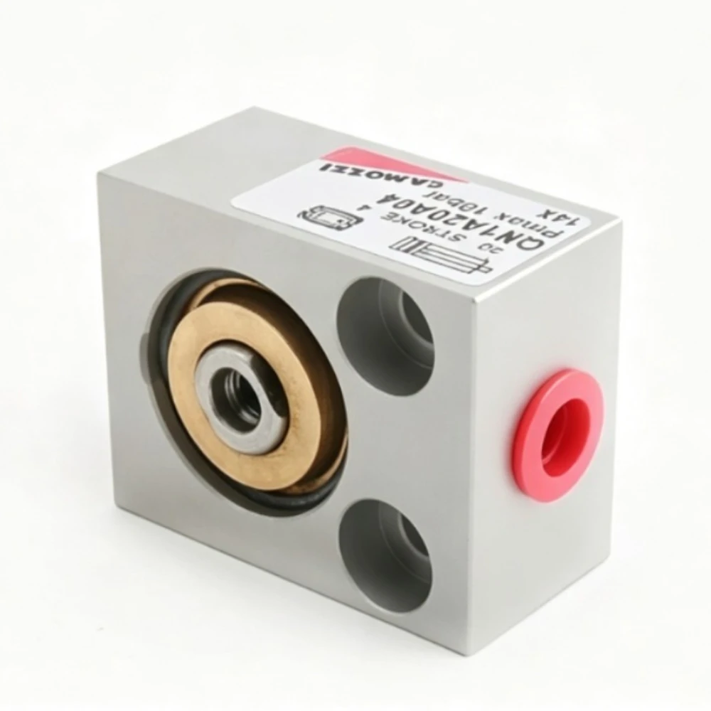Single‑Action Compact Air Cylinder, Compatible with QN Series QN1A08A04 QN1A12A04 Square Short‑Stroke Thin Pneumatic Actuator