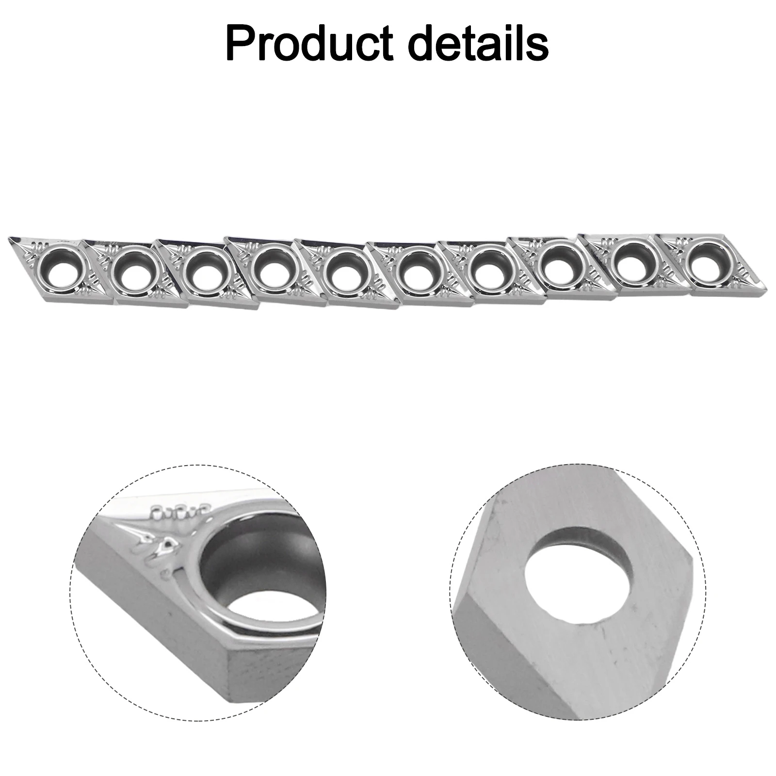 Practical Carbide Lathe Insert Replacement 10pcs Aluminum Inserts Professional For Aluminum For Turning Cutting