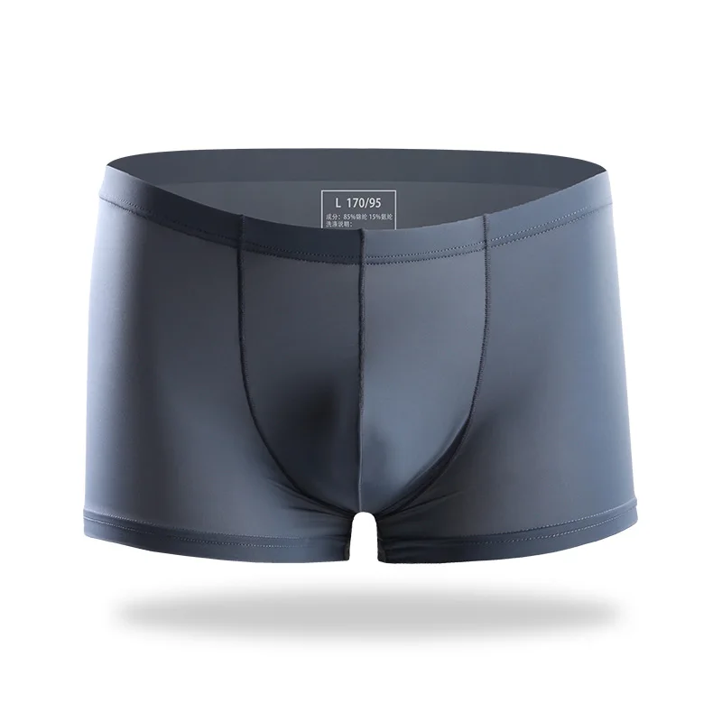 Men's Underwear Ice Silk Ultra-Thin Summer Breathable Men's Boxer Shorts Flat-Angle Shorts Youth Underwear Sexy