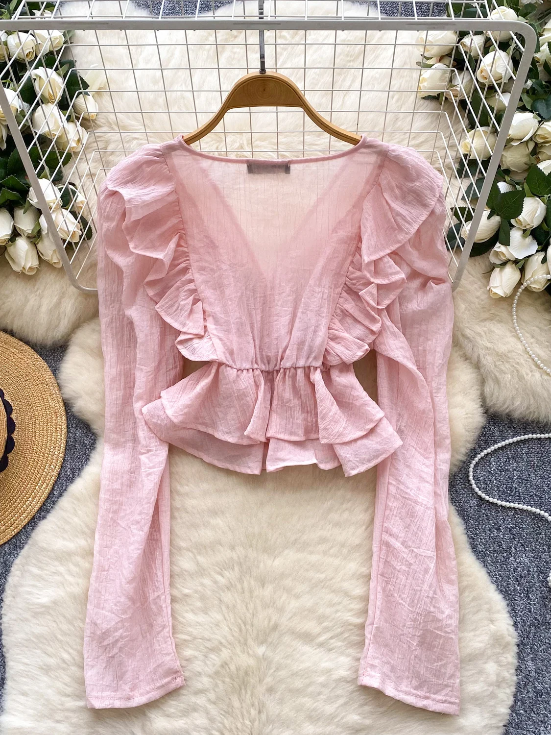 Ele Long Sve femmes irt été profond V Ne dentelle garniture mince doux Aosphère dame haut trajet Sle coupe ample