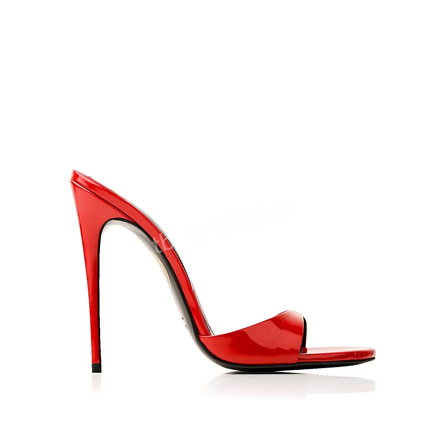 European and American Open Toed High-heeled Slippers with Red Stripes, Women's Slim Heels, Sexy Sandals for Outdoor Wear
