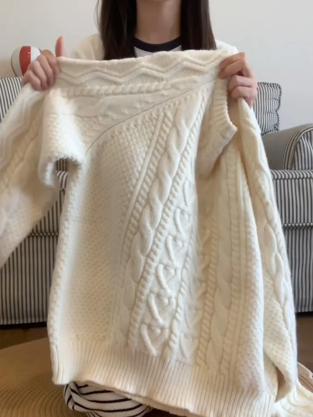 Suéter Hoado de Cuello Redondo de Color Puro Estilo Coreano, Suéter de Punto ueso y Suave para Otoño e Invierno, para Fig...