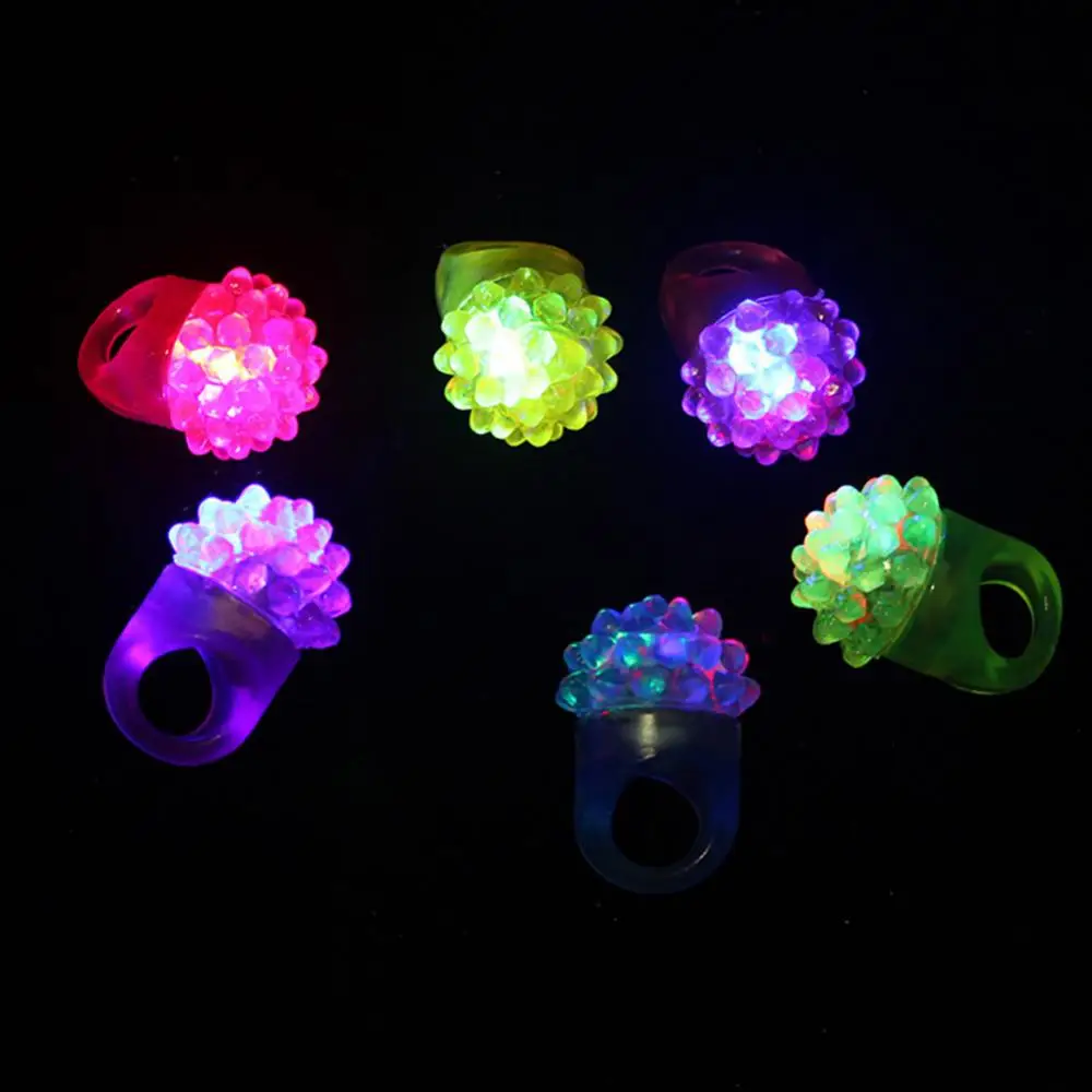 Strawberry Shape Flashing LED Finger Ring Luminous Kids Gift Party Supplies