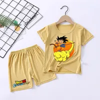 Dragons Ball Children T Shirt Tops Suit Son Goku Nightclothes Clothes T-Shirts Shorts Nighty Pajamas Pants Kids Birthday Gifts