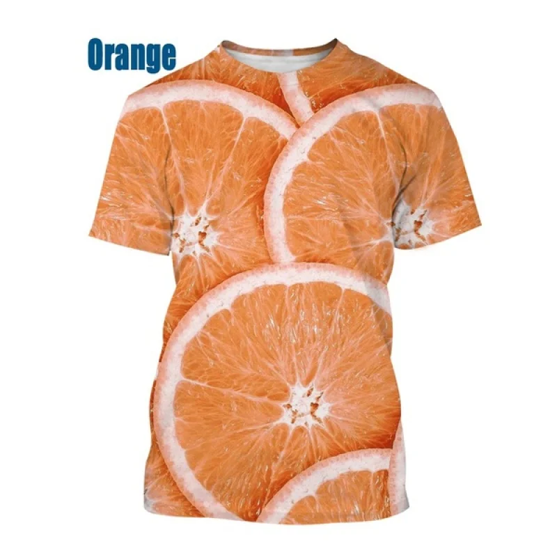 2022 The Fresh Fruits Food 3D All Over Print T Shirts Short Sleeve Funny Casual Hip Hop Shirts Top Tee Women Men