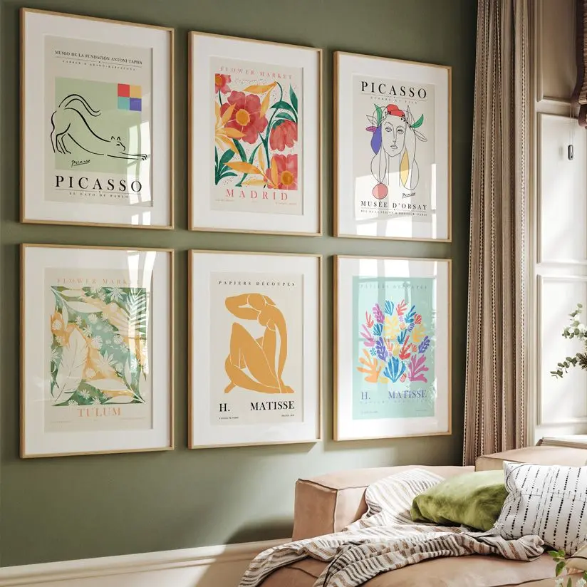 

Abstract Colourful Flower Market Picasso Matisse Posters And Print Wall Art Canvas Painting Wall Pictures Living Room Home Decor