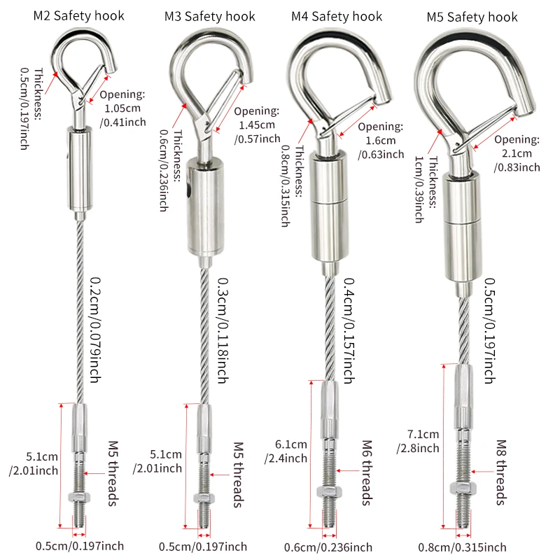 Picture 3: 4 adjustable suspension cable kits, 2-5mm stainless steel cable ropes for hanging pictures/fences/galleries