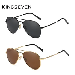 KINGSEVEN 디자인 UV400 파일럿 선글라스, 편광 선스크린 안경, 여성용 야외 운전 휴가 안경, 2 팩