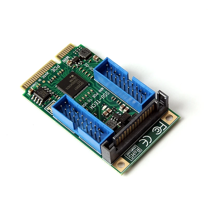 Adaptor Mini USB 3.0 PCI Express, adaptor Mini PCI-E ke USB 4 Port, kartu ekspansi, konverter Pcie USB3.0