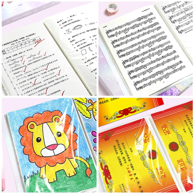 Disney A4 Data Book Mickey Lotso Spiderman Student Exam Paper Insert Page File Folder Multifunctional Classified Storage Book