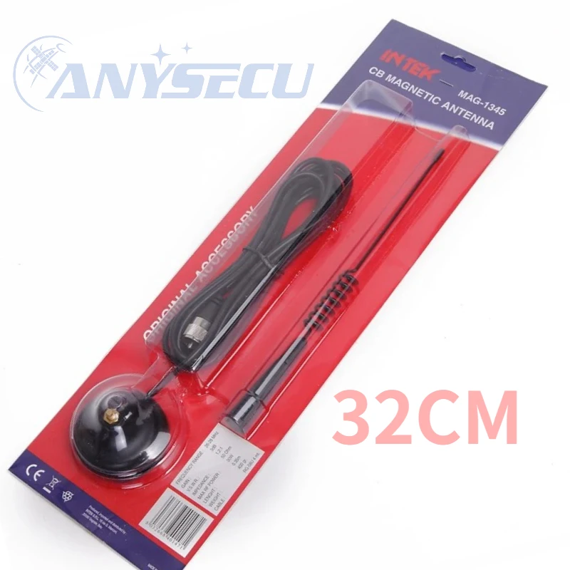 Mag-1345 26-28MHz CB Radio Antenna 3dB Gain 30W Magnetic Base 4M Cable PL259 UHF for Car Truck Citizen Band Two Way Mobile Radio