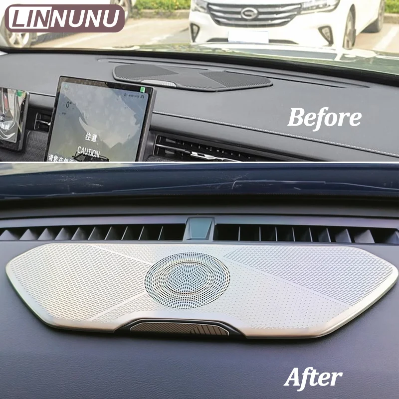 LINNUNU Metal Dashboard Horn Speaker Cover Trim For JAECOO J7 PHEV Fuel 2023-2026 2027 Interior Decoration Accessories tansuo 06