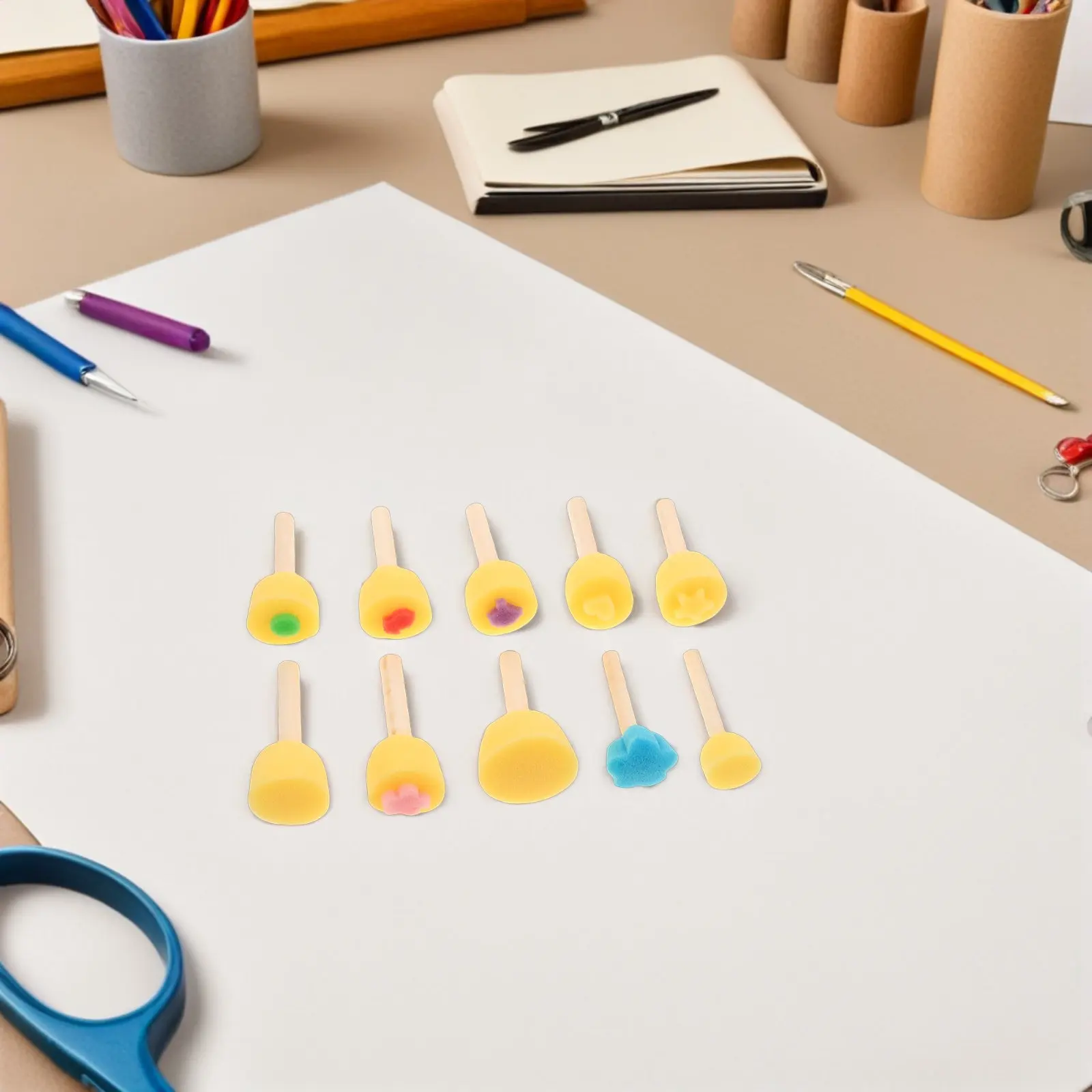 32Pcs Sponge Brush Stamp Set for Painting Tools Creative DIY Art Projects Early Learning Color Perception Motor Skill