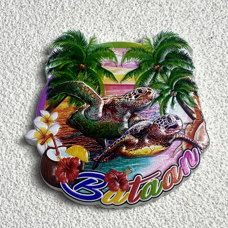 

Mindanao Island Cultural Tourism Souvenir in the Philippines, 3D Turtle Refrigerator Sticker, Powerful Magnet, Kitchen Decoratio