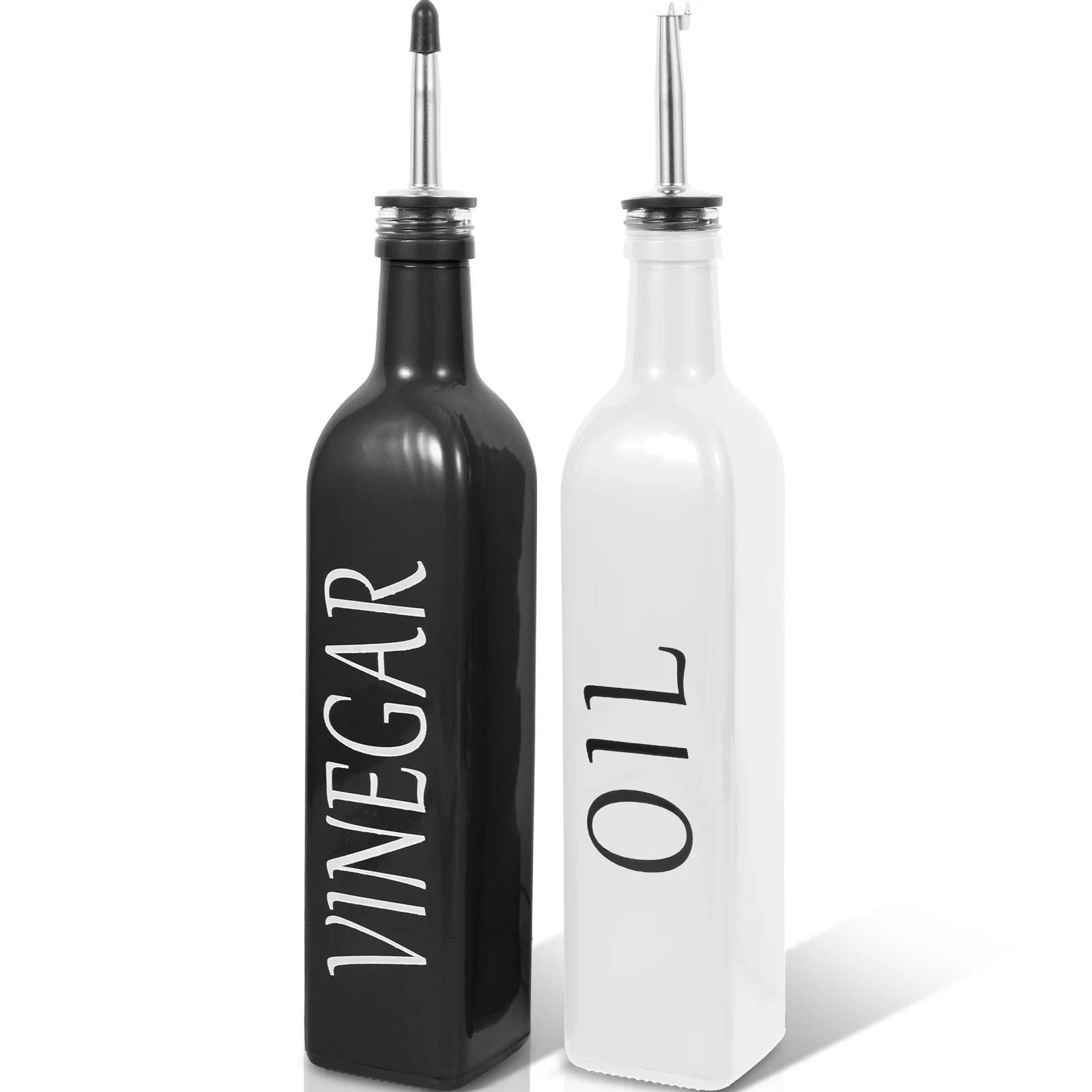 Juego de dispensador de vinagre y aceite de oliva, botella de condimento de cocina Premium, contenedor de condimentos líquidos multiusos para restaurante en casa, 1 Juego