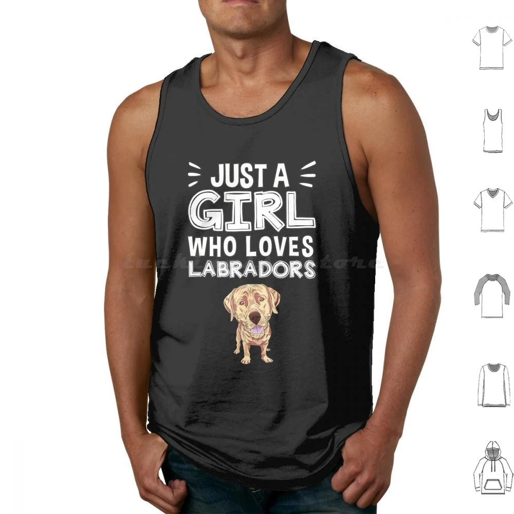 Just A Girl Who Loves Labradors-Cute Yellow Lab Tank Tops Vest Sleeveless Fart Dog Puppy Cute Lovely Dog Lovers Happiness