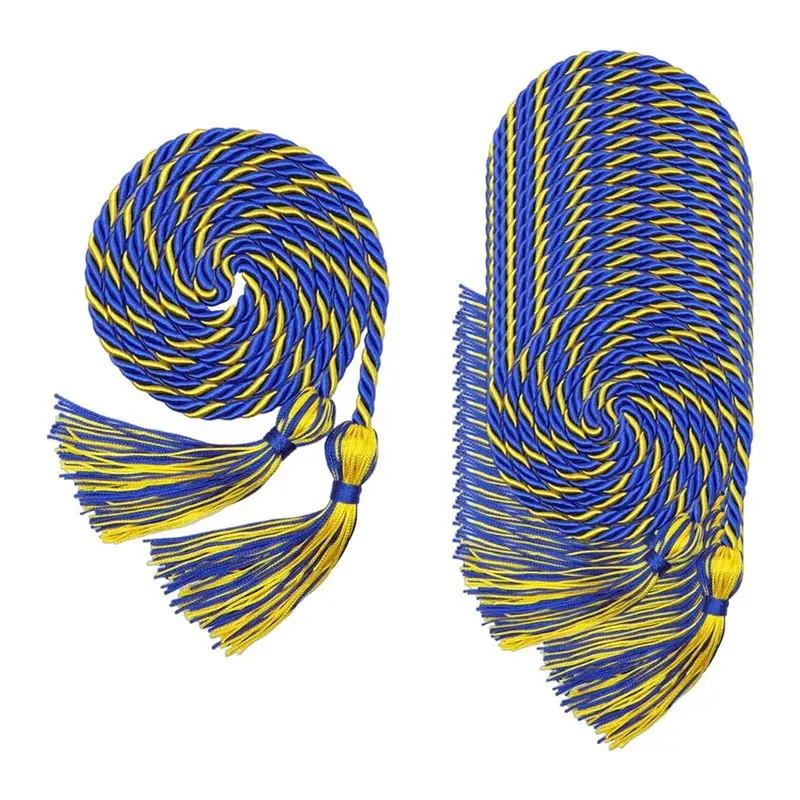 

BOFO Bundle Of 20 Gold And Blue Tasseled Graduation Cords For Academic Honors At Bachelor, Master, Levels