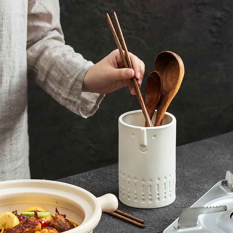 جديد حامل أعواد الأكل السيراميك الإبداعية الصرف عيدان الحاويات أدوات المائدة المطبخ التخزين المنظم