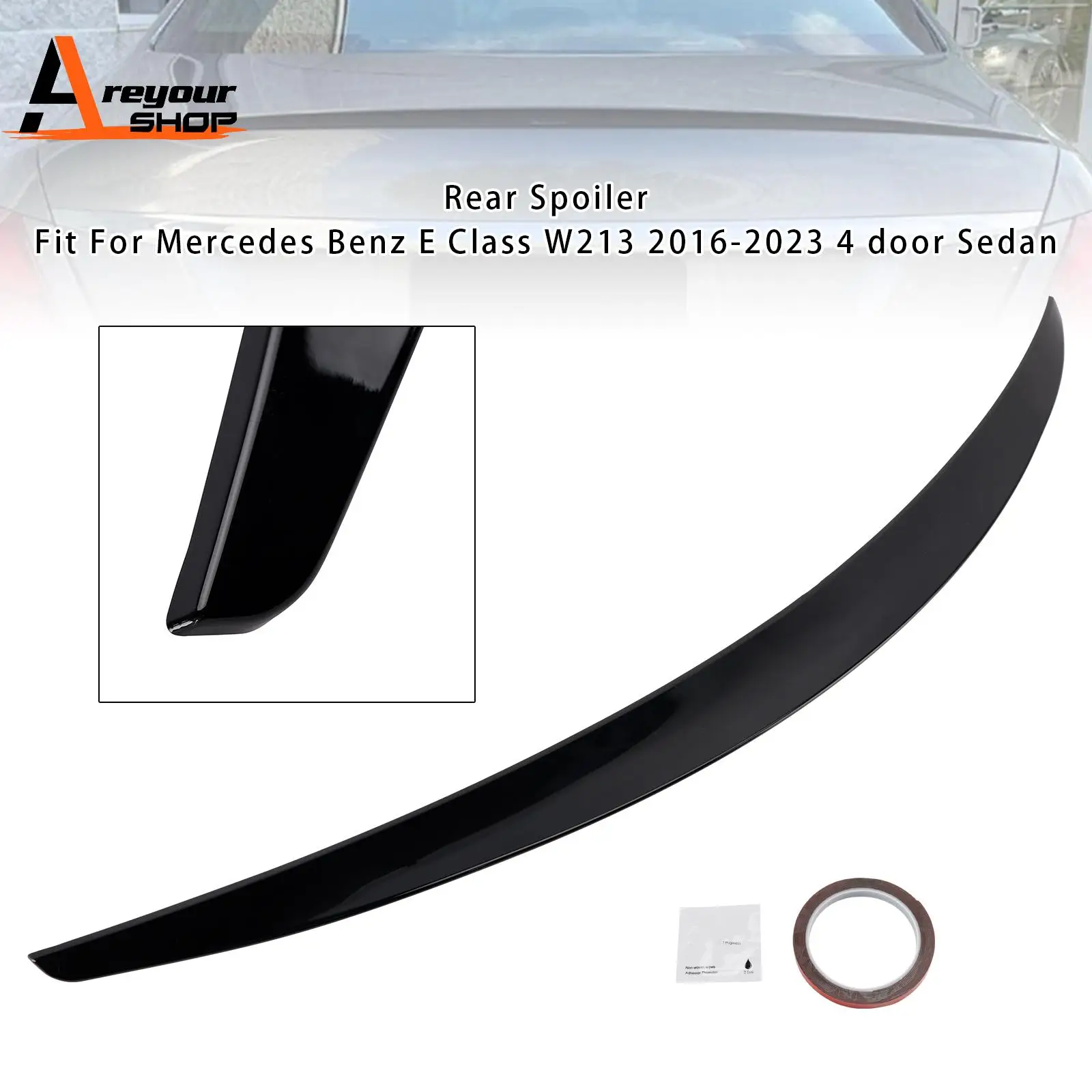 

Gloss Black Rear Spoiler for Mercedes-Benz E-Class W213 16-23 AMG Style