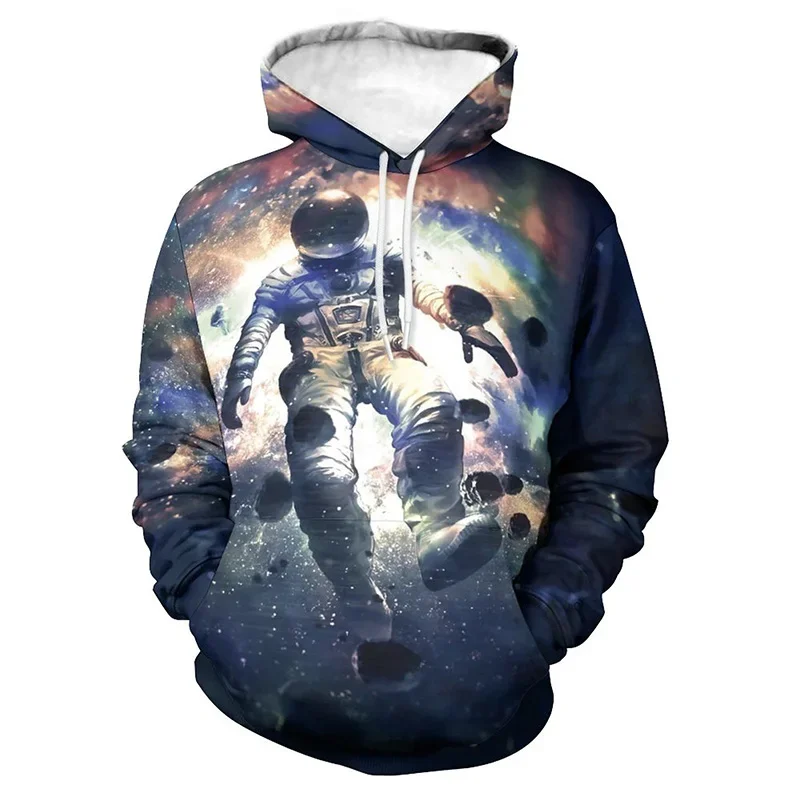 3D Printed Space Astronaut Hoodies for Men Fashion Casual Women Pullovers Streetwear Oversized Kids Hoodie Y2k Sweatshirt Tops