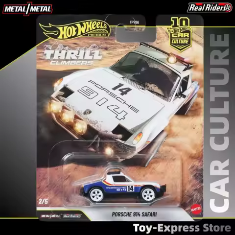 Hot Wheels Premium 2026 Children Kids Toys Porsche 914 Safari 1:64 Car Model Hotwheels Car Culture Thrill Climbers Birthday Gift