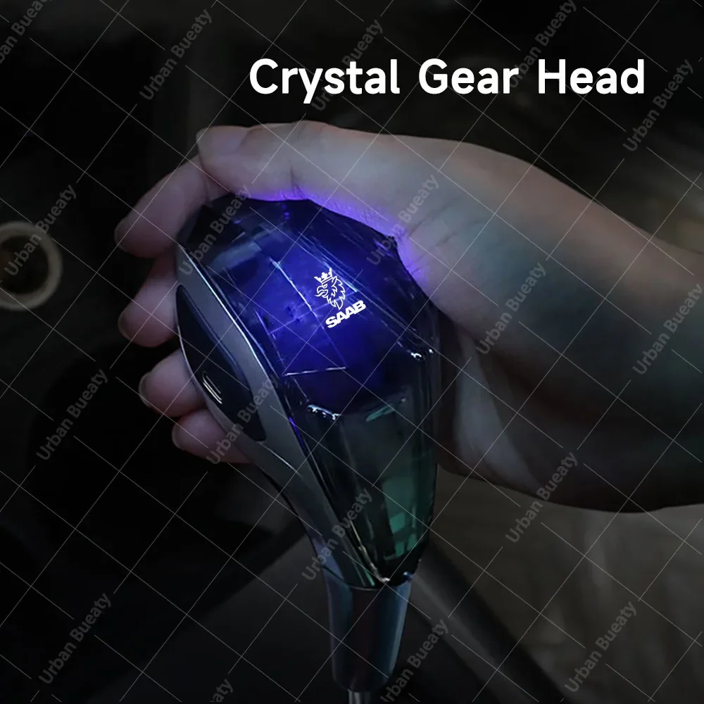 Car Universal Crystal Handle Gear Shift Knob Gear Head with LED For Saab 91 92 92X 93 Hirsch 93 93X 94 94X 95 Hirsch 95 97 97X