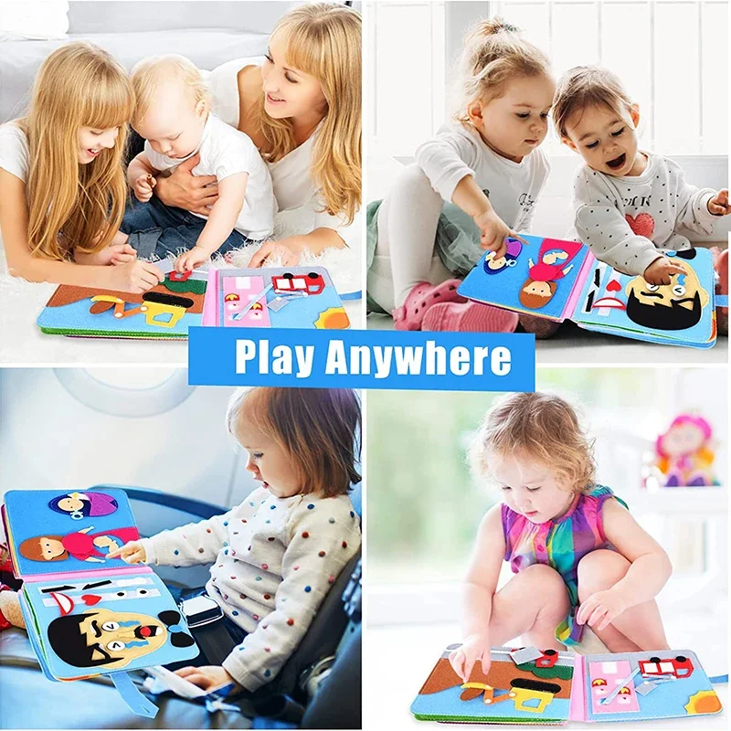 Montessori Teaching AIDS Rainbow Felt Book Children'S Early Education Toy Toddler Busy Story Book Washable