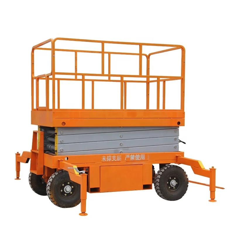 Table élévatrice hydraulique mobile autopropulsée à ciseaux portative