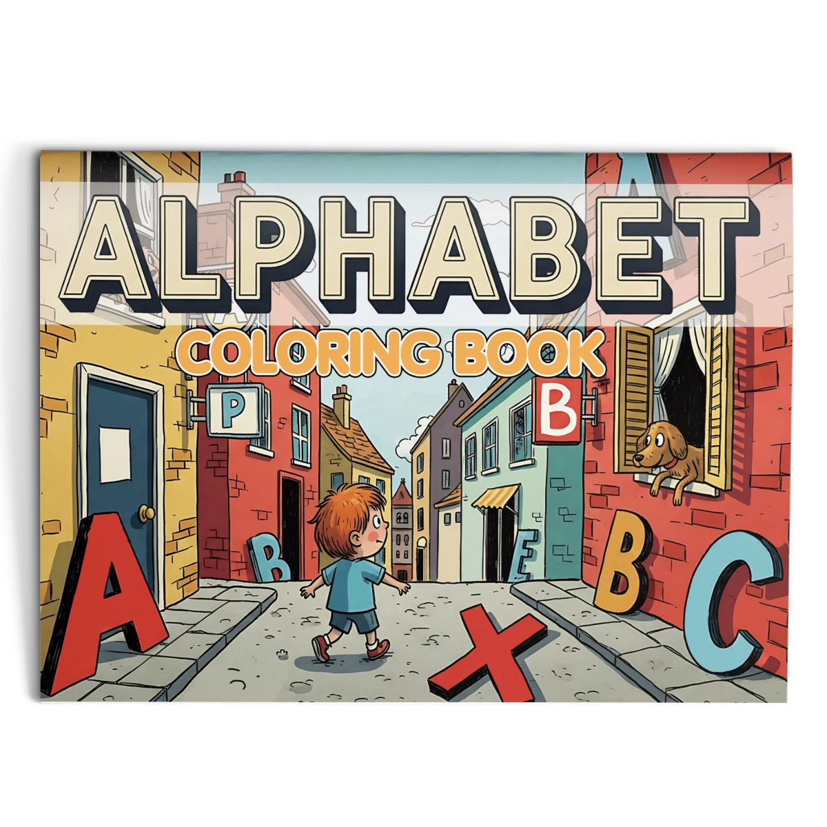 Children's alphabet coloring book, cute cartoon patterns, preschool early education workbook, boost your baby's hands-on skills