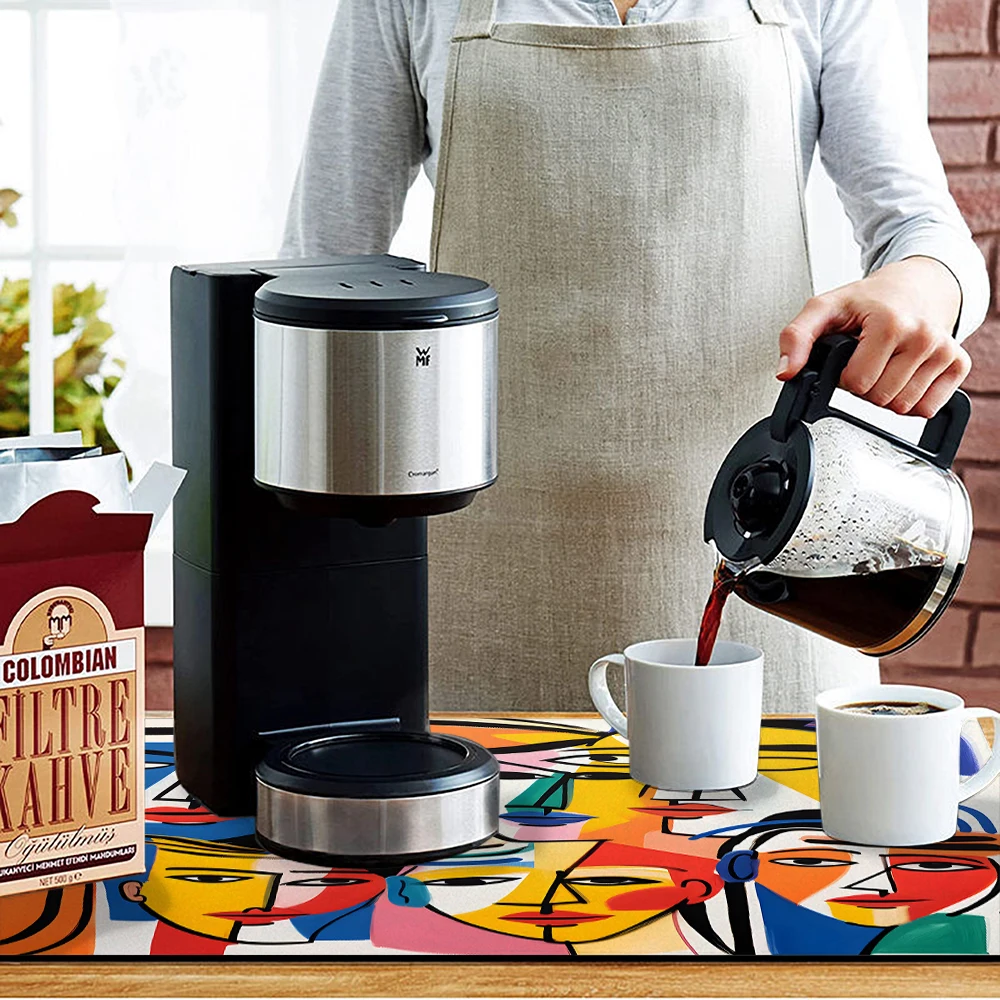 دياتوم الطين المطبخ استنزاف منصات مجردة الشكل ماصة الأطباق أدوات المائدة استنزاف حصيرة المفارش لطاولة ماكينة القهوة حصيرة