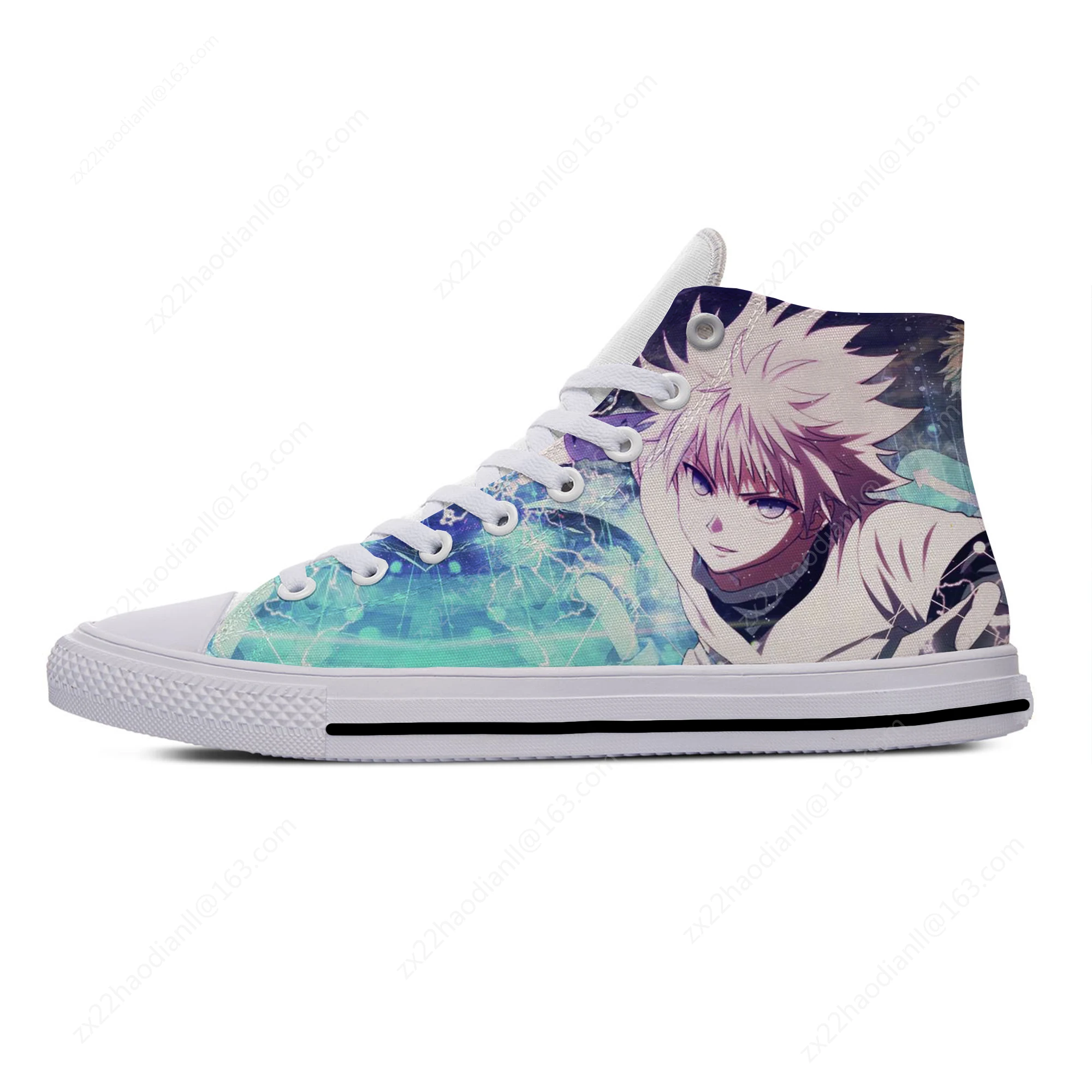 Anime Manga Hunter X Hunter Killua Zoldyck Funny Casual Cloth Shoes High Top Lightweight Breathable 3D Print Men Women Sneakers
