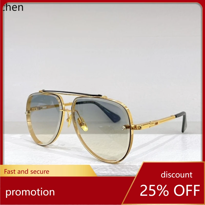 

YFY Fashionable Women's Sunglasses Men's and Women's Outdoor Aviator Double Bridge Metal Alloy Moon-Shaped Sunglasses for Women