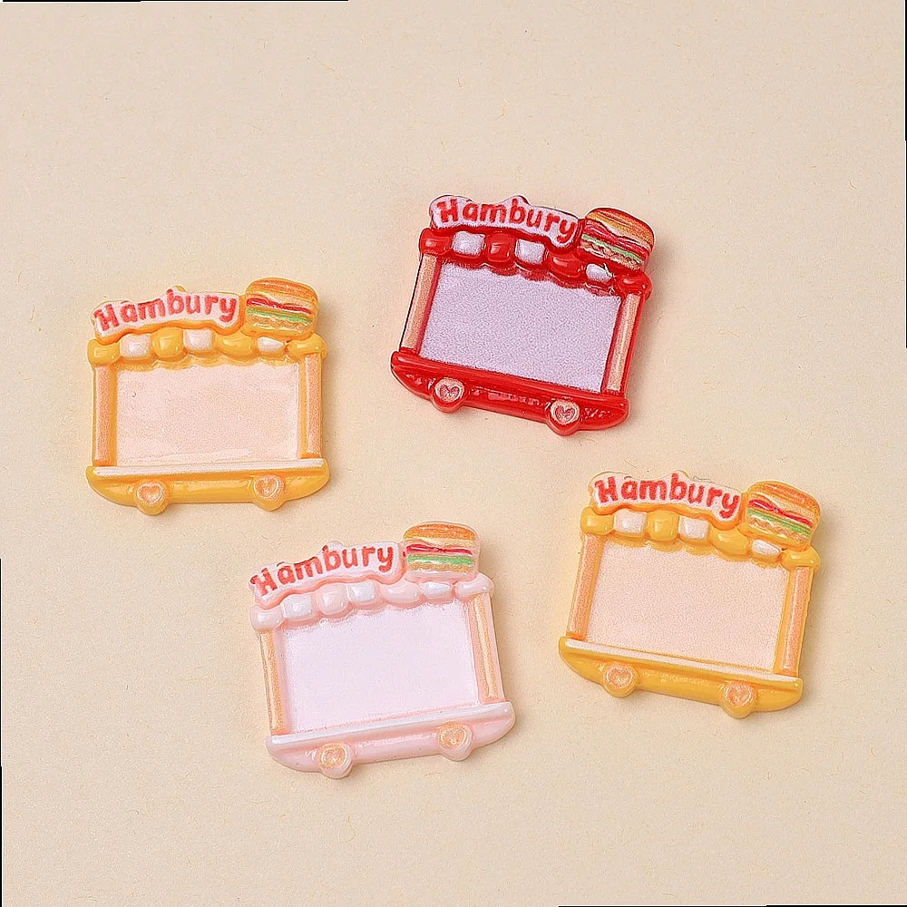 100pcs Kawaii Resin Bread Cabochon Flatback DIY Accessories for Phone Case Hairpin Keychain Earrings Decor