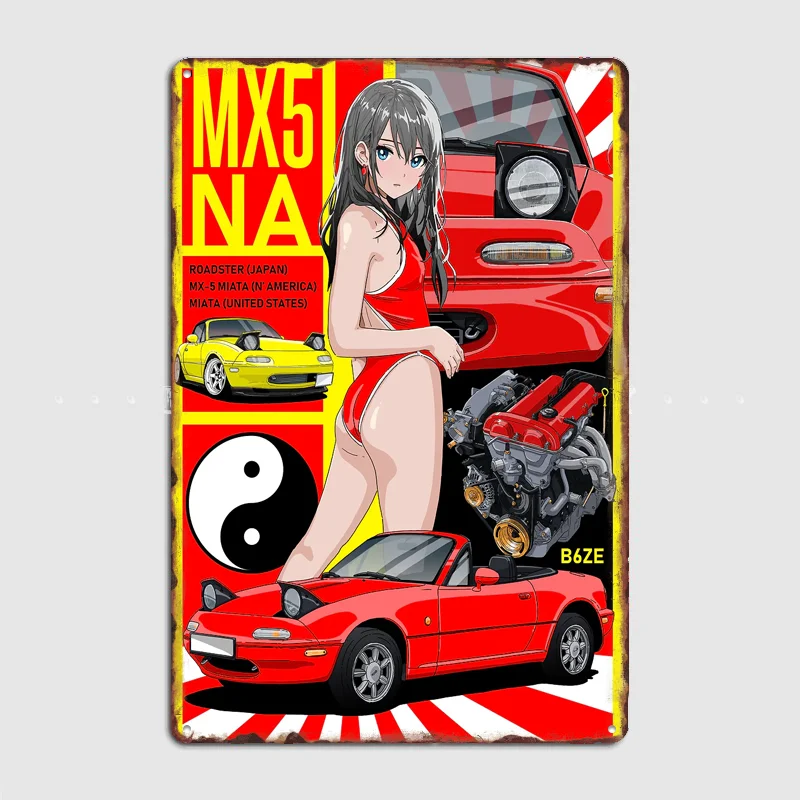 MX5 Miata Roadster Poster Metal Custom Sign Indoor Decor Pub Car Club Room Decoration Bar Posters Home Wall Decor