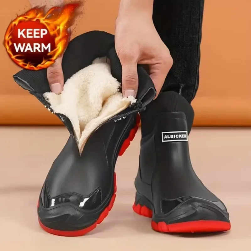 

Women'S Fashion Snow Boots, Sporty Short Boots, Unisex Outdoor Rain Boots with Fleece Lining and Thickened Anti-Slip Warm/Winter