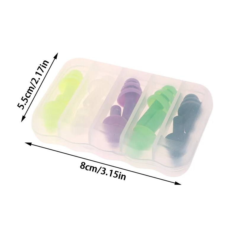 5 Pairs Soft Anti-Noise Ear Plug Waterproof Swimming Silicone Swim Earplugs For Adult Children Swimmers Diving