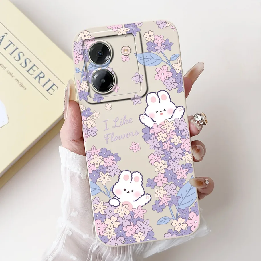 Para Xiaomi Poco M7 Pro 5G funda Popular flor conejo pato suave cubierta de silicona líquida para Xiaomi Poco M7Pro Capa 2409FPCC4G Coque