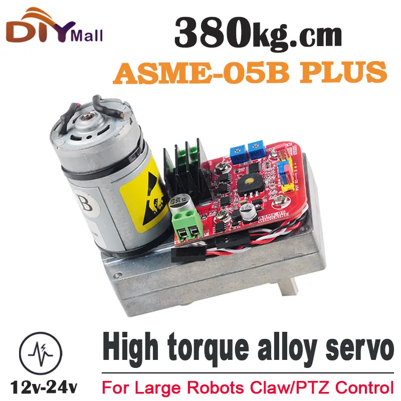 ASME-05B 380kgcm Industrial Grade High Torque Servo Super Alloy Enhanced Model Robot Arm/Claw Camera PTZ/Valve Control